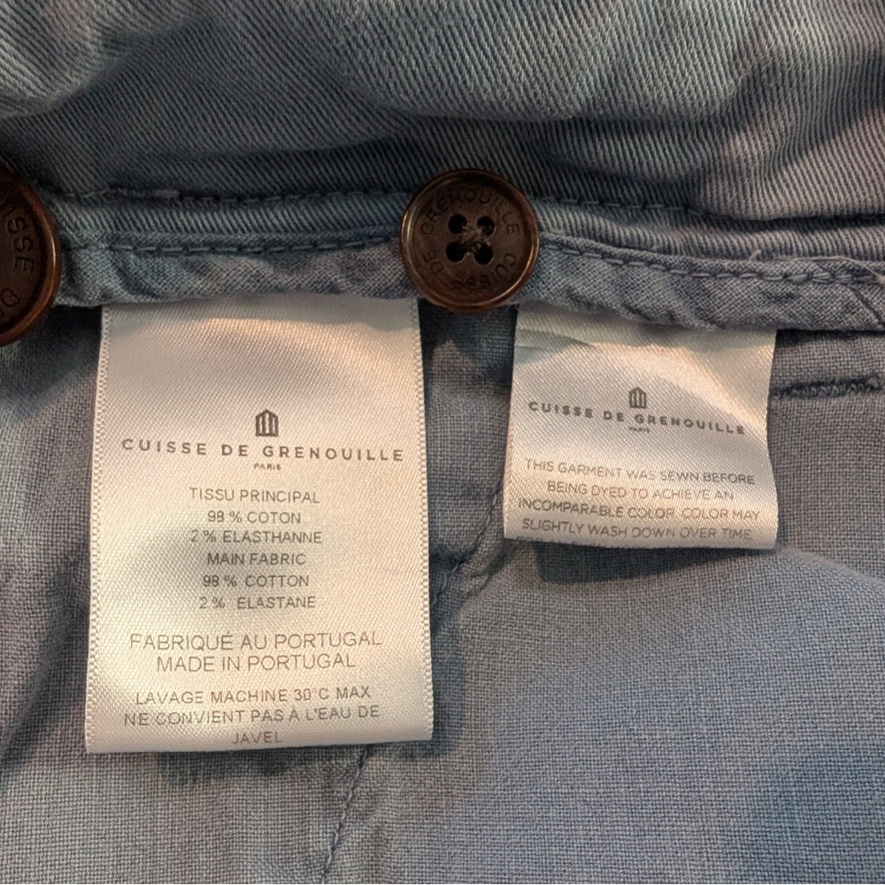Cuisse De Grenouille Paris Men’s Chino Shorts Blue Size 32 - Picture 5 of 8